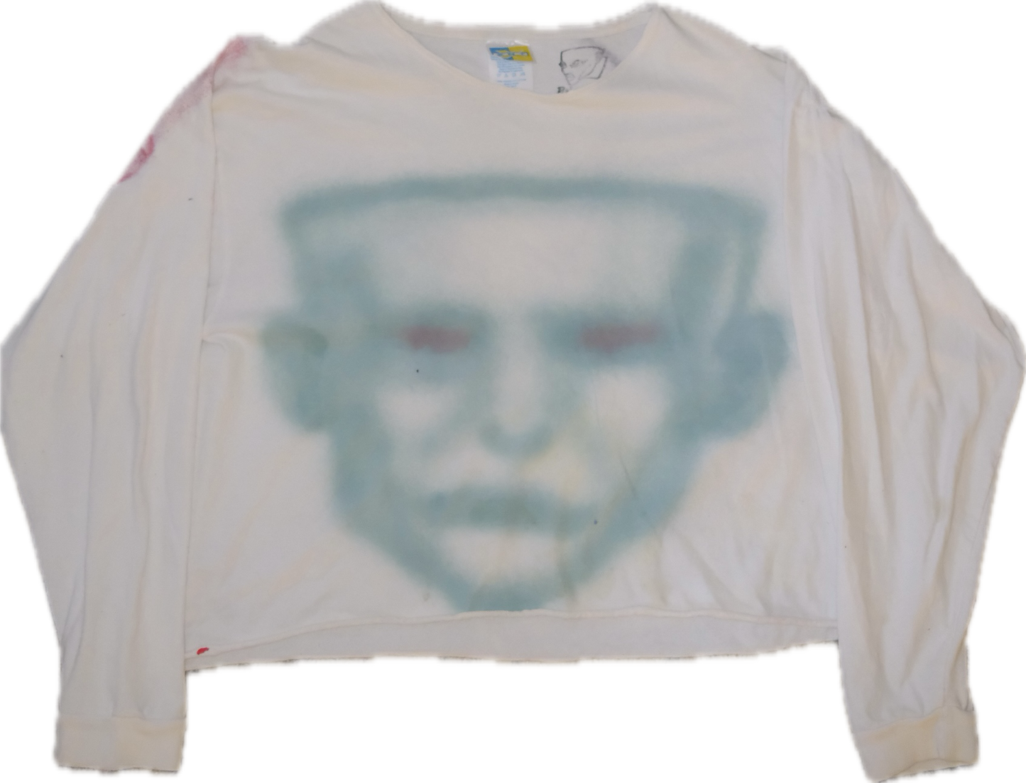 turquoise 1 of 1 airbrushed t-shirt “strike” XL cropped long sleeve