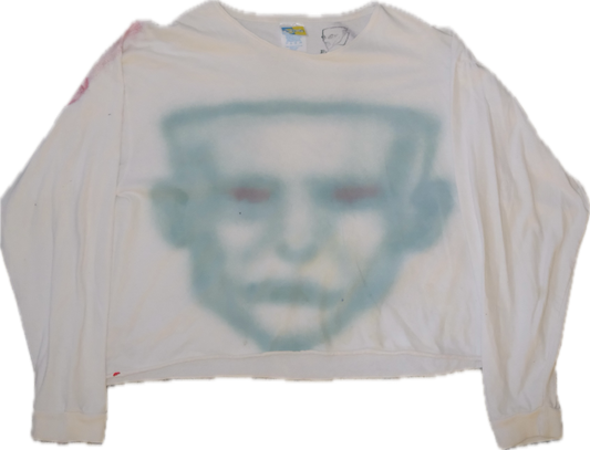 turquoise 1 of 1 airbrushed t-shirt “strike” XL cropped long sleeve