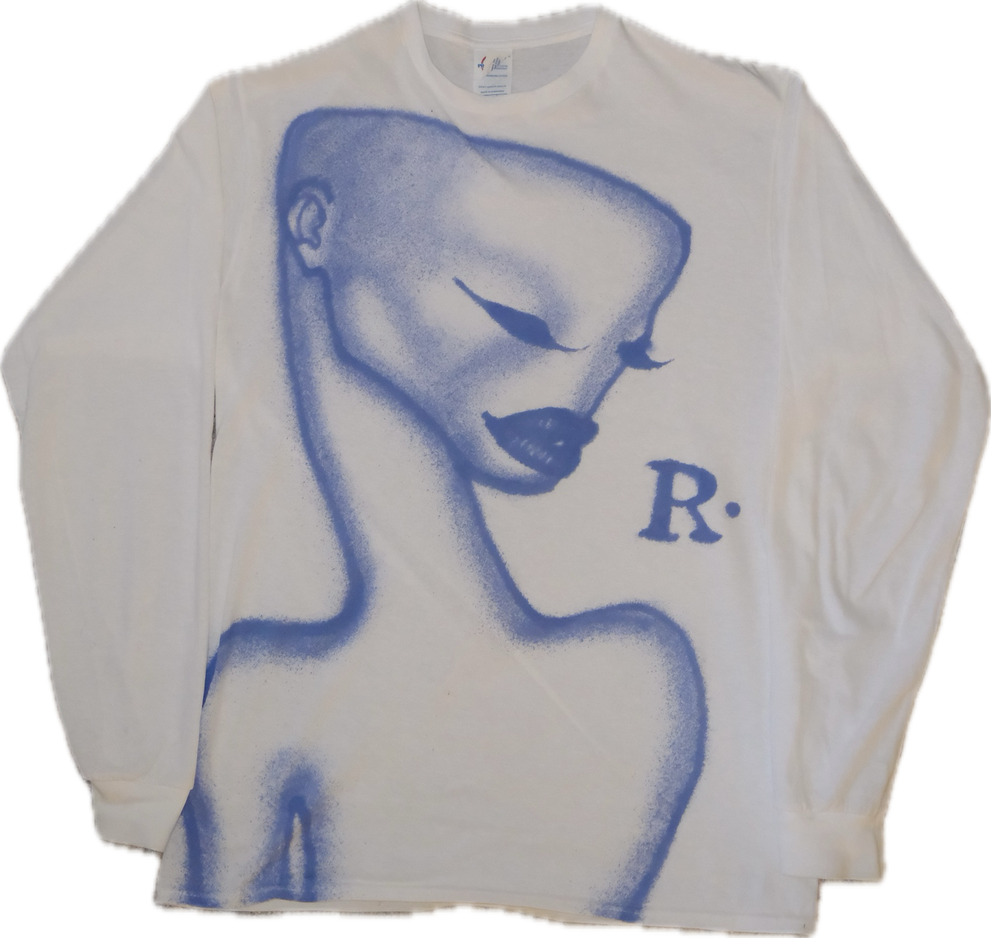 blue 1 of 1 airbrushed t-shirt medium long sleeve