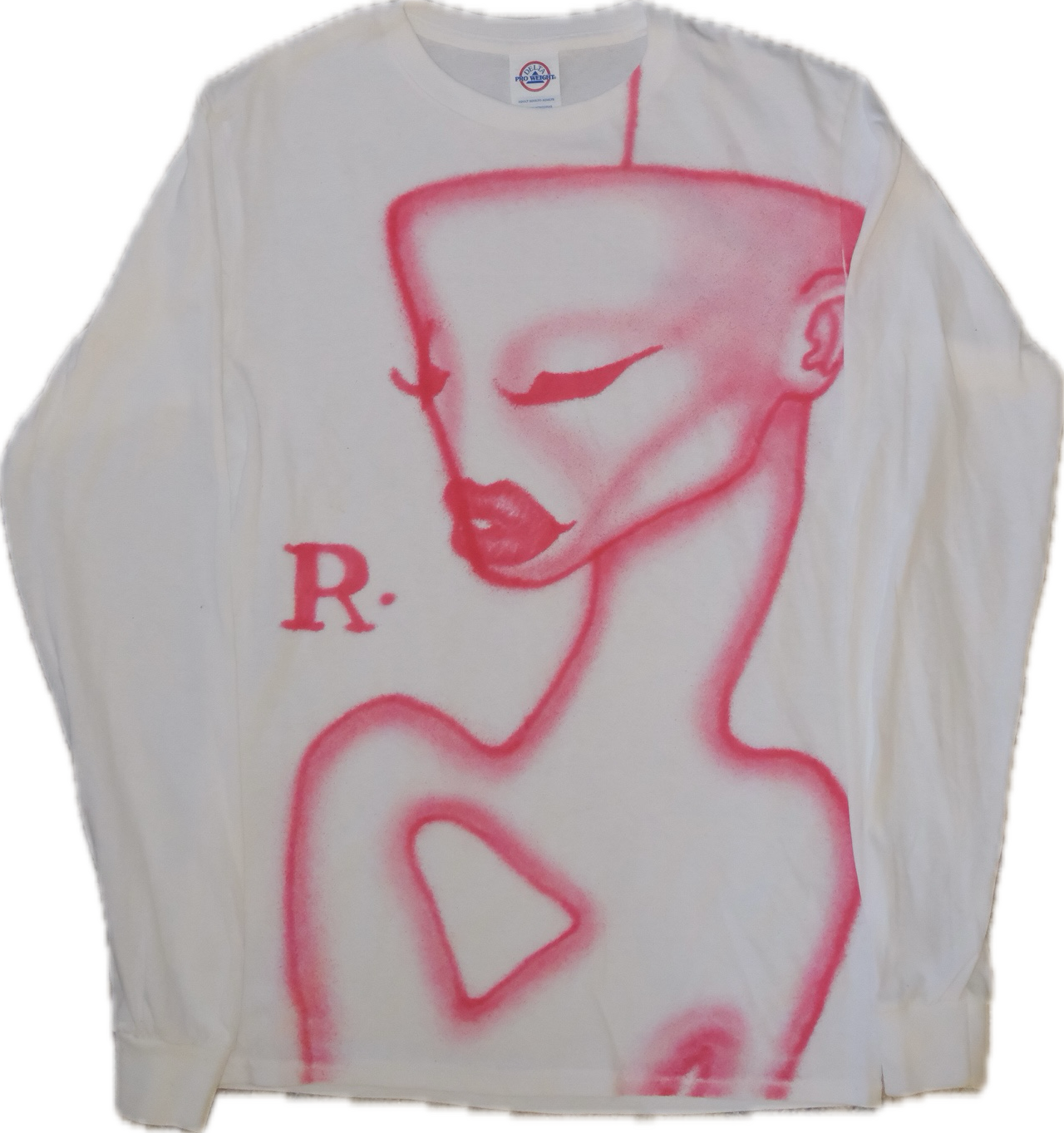 red 1 of 1 airbrushed t-shirt small long sleeve