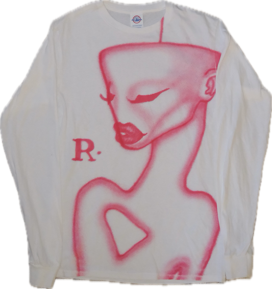 red 1 of 1 airbrushed t-shirt small long sleeve