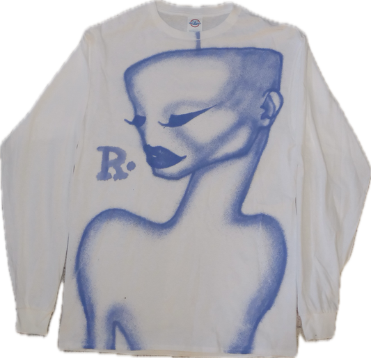 blue 1 of 1 airbrushed t-shirt medium long sleeve