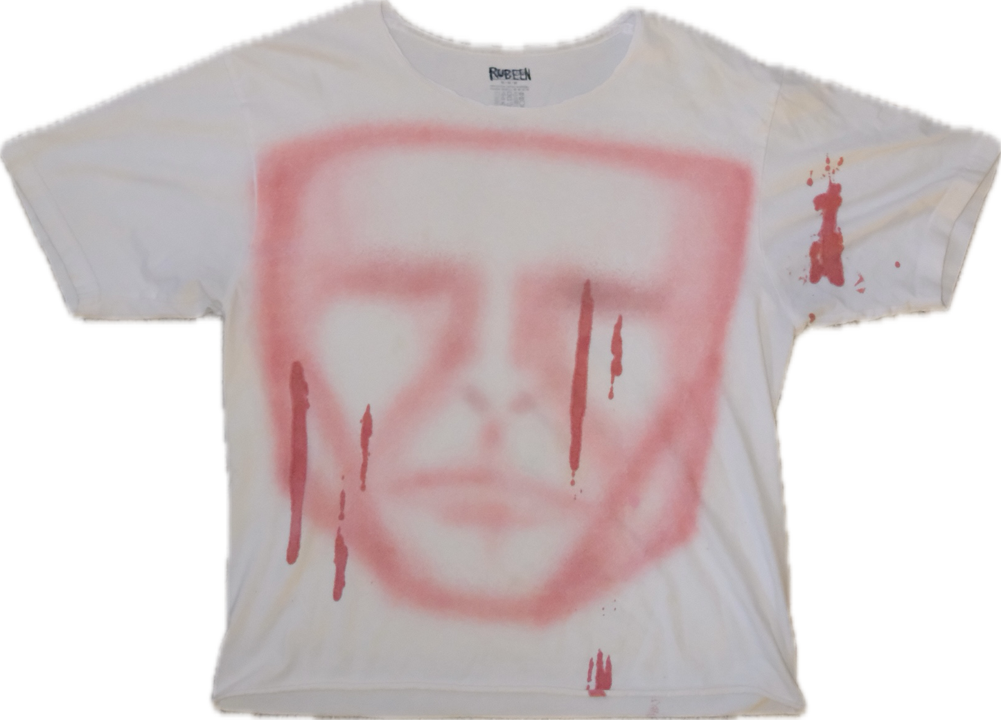 red 1 of 1 airbrushed t-shirt M cropped short sleeve