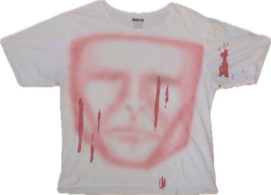 red 1 of 1 airbrushed t-shirt M cropped short sleeve