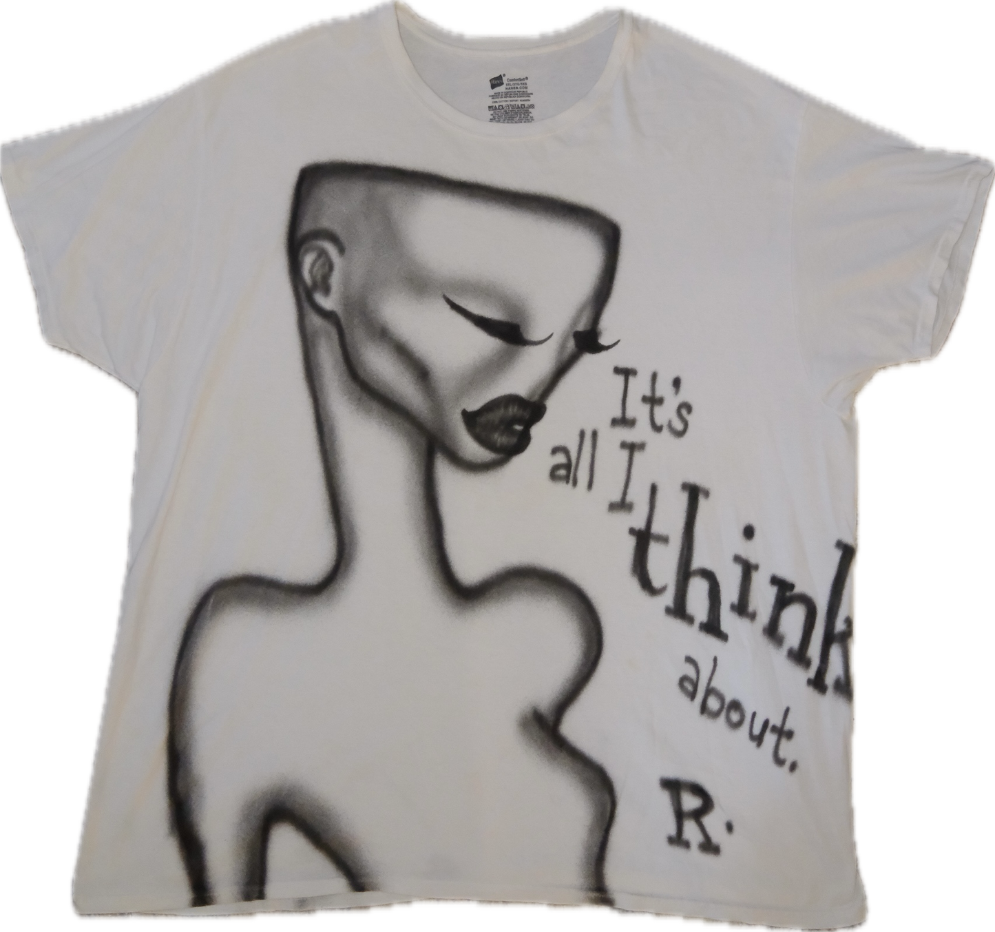 black 1 of 1 airbrushed t-shirt “it’s all I think about” 3XL short sleeve