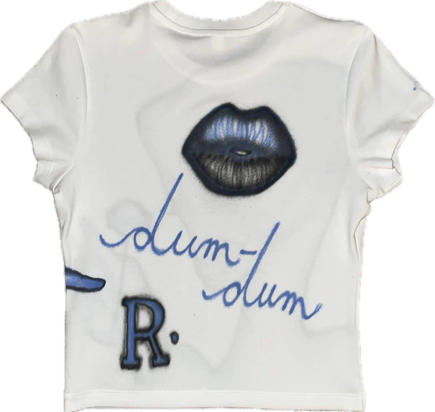 black and blue 1 of 1 airbrushed t-shirt “dum-dum” S short sleeve