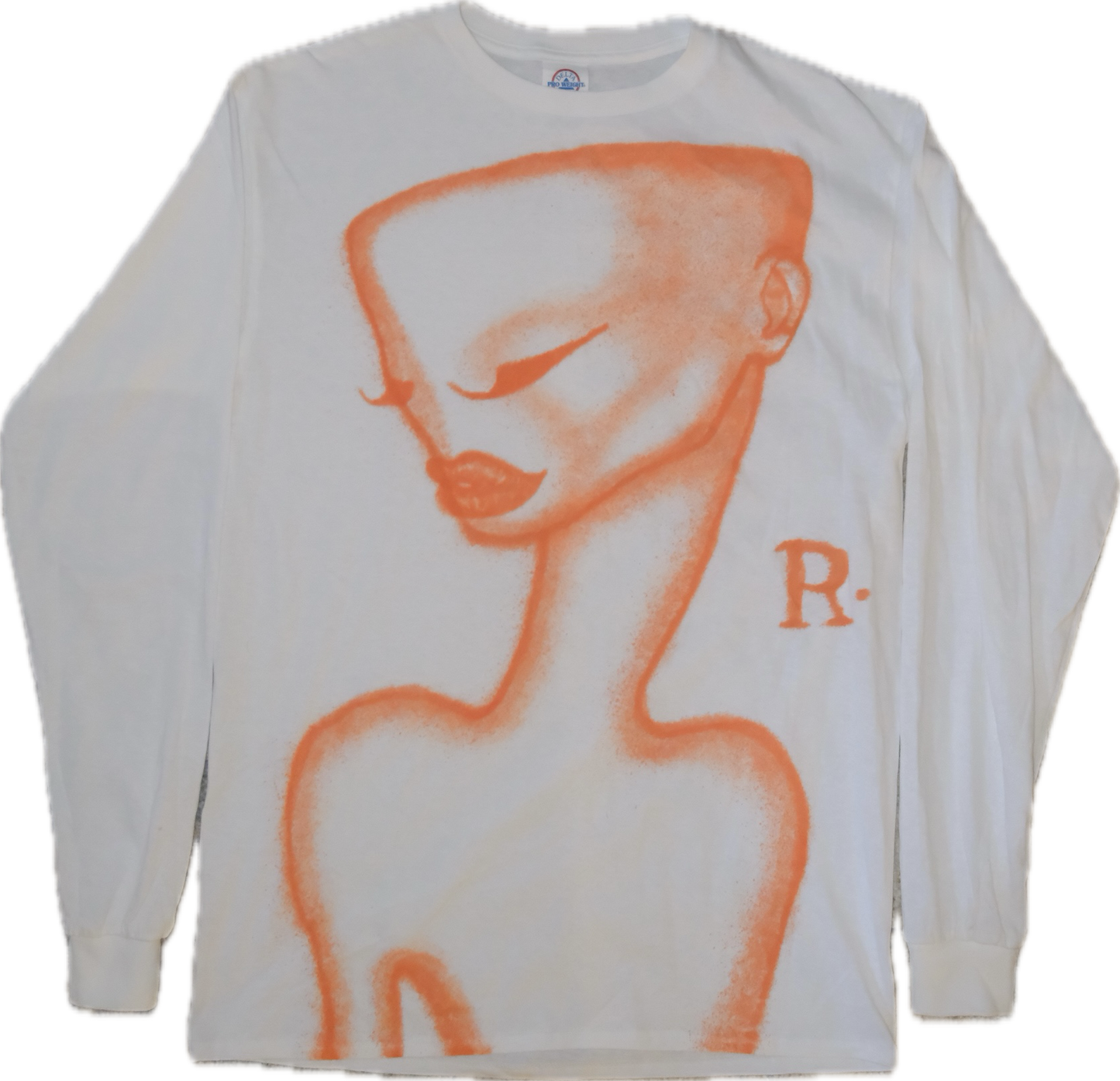 orange 1 of 1 airbrushed t-shirt medium long sleeve