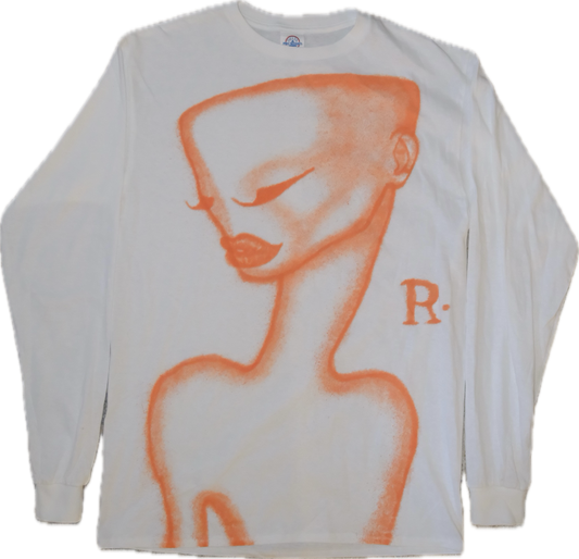 orange 1 of 1 airbrushed t-shirt medium long sleeve